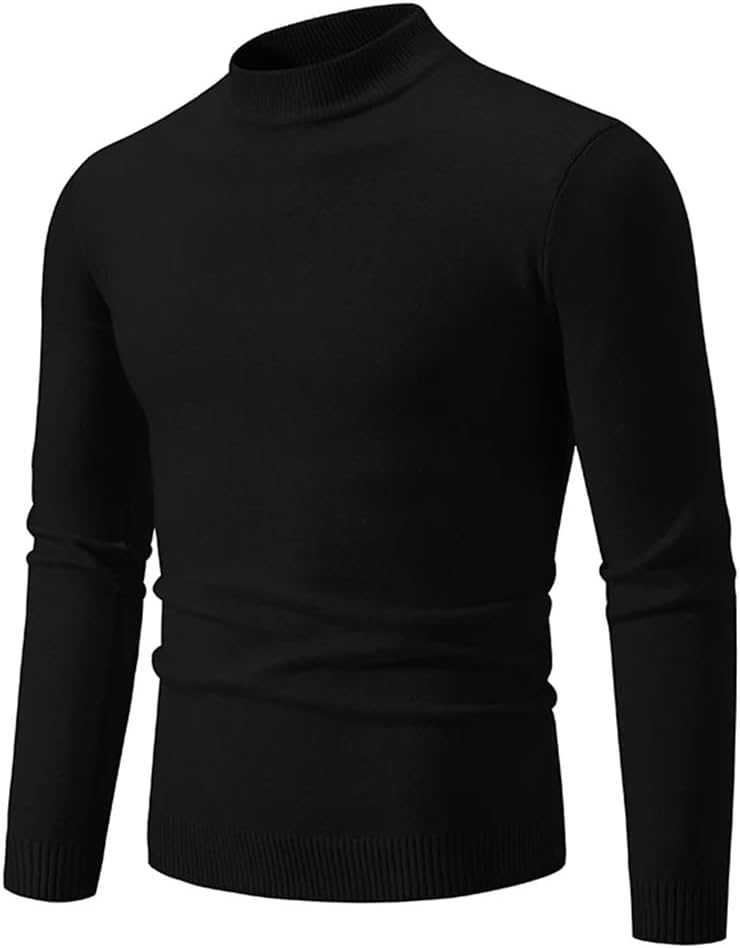 JSEIAJB Men's Half-high Turtleneck Sweater Commuter Business Casual Knit Outside Wear Inside Shirt