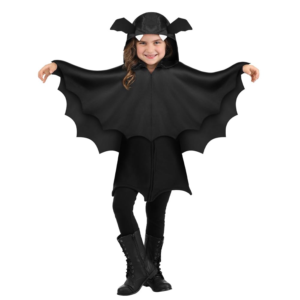 Aomig Kids Bat Cape with Hood - Fancy Dress Costume for Boys & Girls - Halloween Party, Carnival, Cosplay (60x115CM)
