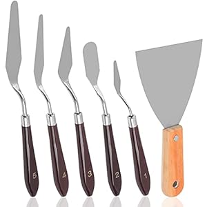 YOTINO 3D-drukverwijderingsgereedschap, spatelset van roestvrij staal, spatel, palletmes, kleurenmixer, krassen om te verwijderen, voor 3D-printen