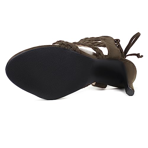 Sandales stiletto vertes en suède chic avec bout pointu élégant - 3