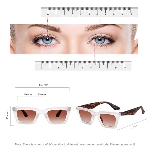 Image of ARICKS Vintage Square Cat Eye Sunglasses Women Retro Trendy Sunglasses