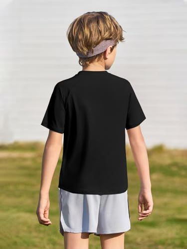 Haloumoning Boys Short Sleeve Athletic T-Shirts Kids Basic Quick Dry Lightweight Performance Tees 5-14 Years4