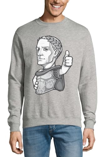 Pull coton Julius César artwork gris sweat imprimé pour homme