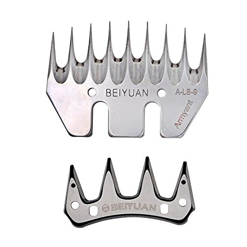 M.Z.A Sheep Shears Blades and Combs Shear Blades Replacement Goat Clipper Blades for Sheep Shears Electric Clipper 9-Tooth Straight