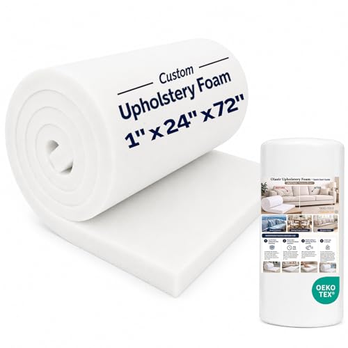 OLASIR Couch Cushion Foam Replacement High Density Upholstery Foam Pad Firm 1 x 24 x 72 Inch DIY Craft Foam Cushion for Couch Sofa/Seat/Dining Chair/RV/Outdoor Foam Cushions
