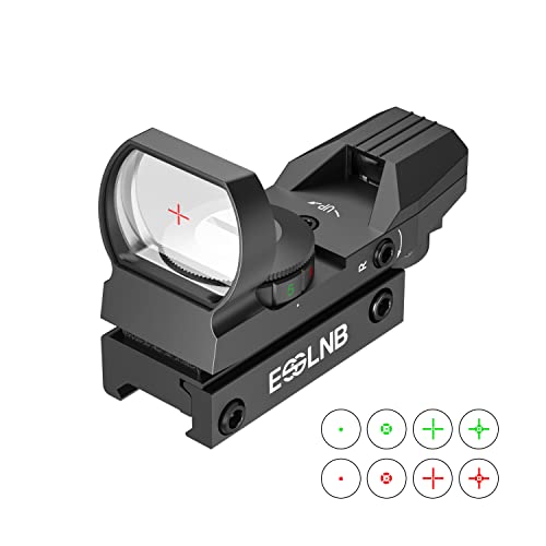 ESSLNB Red Dot Caccia 4 Reticoli 5 Impostazioni di Luminosità Punto Rosso per Fucile con Attacco per Guida Weaver/Picatinny da 20 mm/ 22 mm Impermeabile Antiurto per Caccia