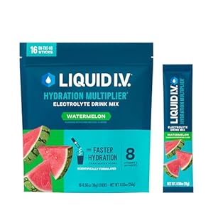 Liquid I.V.® Hydration Multiplier® – Watermelon – Hydration Powder Packets | Electrolyte Drink Mix | Easy Open Single-Serving Stick | Non-GMO | 16 Servings (Pack of 1)