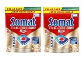 SOMAT Excellence Premium 5in1 Caps (2x 44), schnellauflösende Spülmaschinentabs mit Extra Boost auch im Niedrigtemperatur-, Kurz- & Eco-Programm, entfernen selbst 72 h eingetrocknete Essensreste