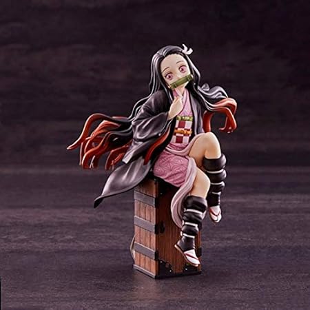 Amazon Com Demon Slayer Kamado Nezuko Pvc Character Model Height 17 Cm Handmade Model Character Sculpture Animation Gift Model Decoration Gift For Anime Fans Toys Games