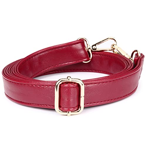 WOAILZY168 59 inch Purse replacement strap leather shoulder strap adjustable wide 2.5 cm (Red)