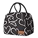 douyadady Lunch Bag Women/Men Lunch Box Women/Men (black+pink heart)
