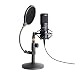 USB Streaming Podcast PC Microphone, SUDOTACK Professional 96KHZ/24Bit Studio Cardioid Condenser Mic Kit with Sound Card Desktop Stand Shock Mount Pop Filter, for Skype Youtuber Gaming Recording