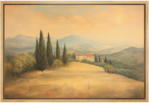 Tuscan Countryside Villa Framed Canvas Print