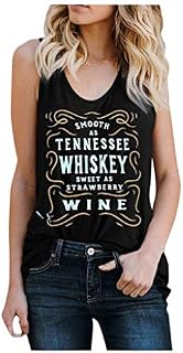 ErYao Cute Funny Graphic Tank Tops for Women Friend Tennessee Whiskey Strawberry Wine