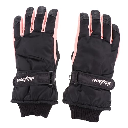 CALLARON 1pair Thermal Insulated Women Gloves Windproof Wear-resistant Skiing Mittens for Cold Weather Outdoor Activities for Cycling Driving and Sports Black