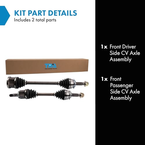 Image of TRQ Front Driver and Passenger Side CV Axle Assembly Set 2 Piece for 2013 Infiniti EX37 2013 G37 X Coupe 2014-2015 Q50 2014-2015 Q60 Coupe 2014-2017 QX50 AWD