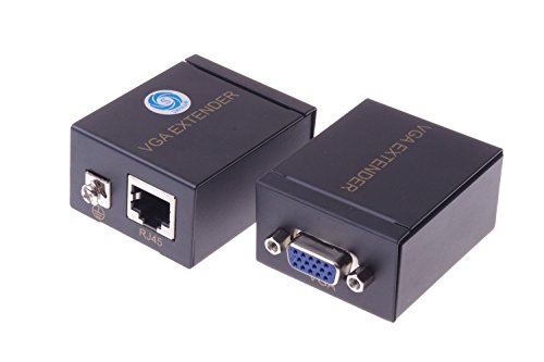 SMAKN 1 Pair 1080P VGA Signal 60M Extender Repeater Adapter Splitter Converter Single RJ45 CAT-5E/6 Ethernet Support 1080P Full 3D (1 Transmitter + 1 Receiver)