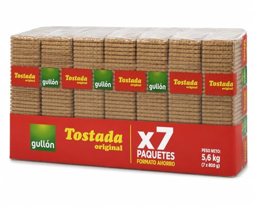 Gullón Tostada Original Pack de 7 x 800 g | Galletas Tostadas Tradicionales | Biscuits Crujientes para Desayuno y Merienda | Ideales con Café, Leche o Té | Total 5,6 kg