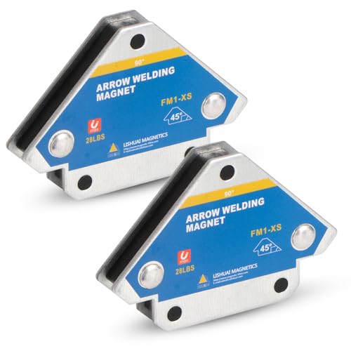 LUNEKUCK 2 Pezzi Magneti per Saldatura con Forza di Tenuta 13 Kg / 28 LB Squadra Magnetica per Saldatura per Multi-Angolo 45° 90° 135° Squadra Posizionatore Magnetico di Accessori per Saldatura