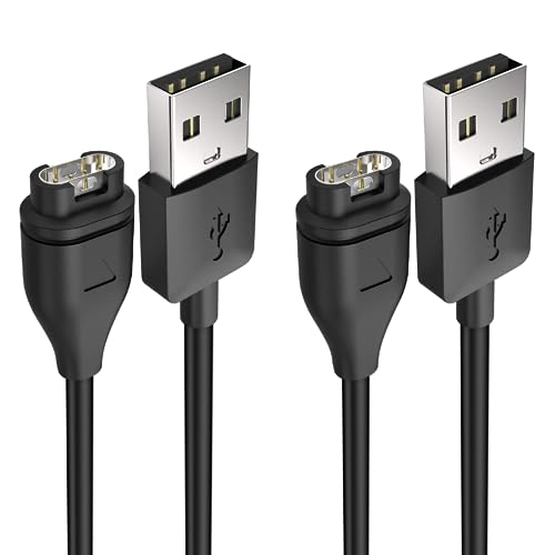 T Tersely [2-PACK] Charging Cable for Garmin Vivoactive 3 4 4s 1M Charger for Venu 2 2s Instinct Fenix 7 7S 7X/6 6S 6X/5 5S 5X/Forerunner 255 255S 55 935/Approach S40 S42 S60/Venu sq 2 2S/D2