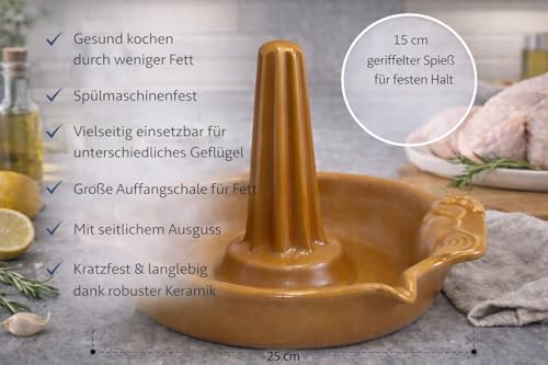 Plat de cuisson pour volailles K&K en grès véritable