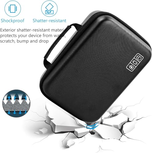 ProCase Hartschalen-Reise-Organizer für MacBook-Netzadapter, Ladegeräte, Kabel, Powerbank, Apple Magic Mouse, Apple Pencil, USB-Flash-Disk, SD-Karte, kleine tragbare Zubehörtasche – Schwarz