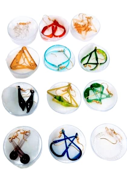 HALLO LAMPS Presents Stylish and Fashionable Glass Ear Rings For Women and Girls (MultiColour), Pack Of 12 Set (B0C18VB43Z) Amazon Price History, Amazon Price Tracker