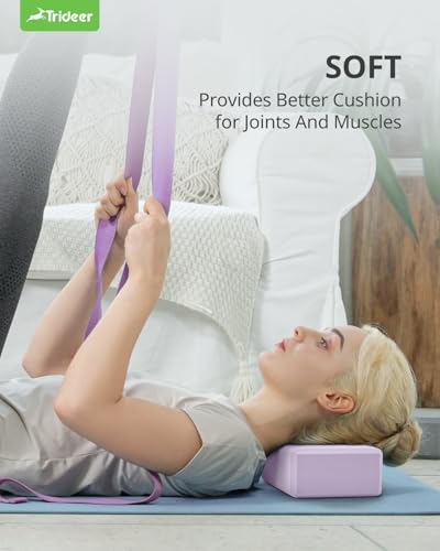 image for Trideer Yoga Block, Soft Non-Slip Surface Premium Foam Blocks, Support
