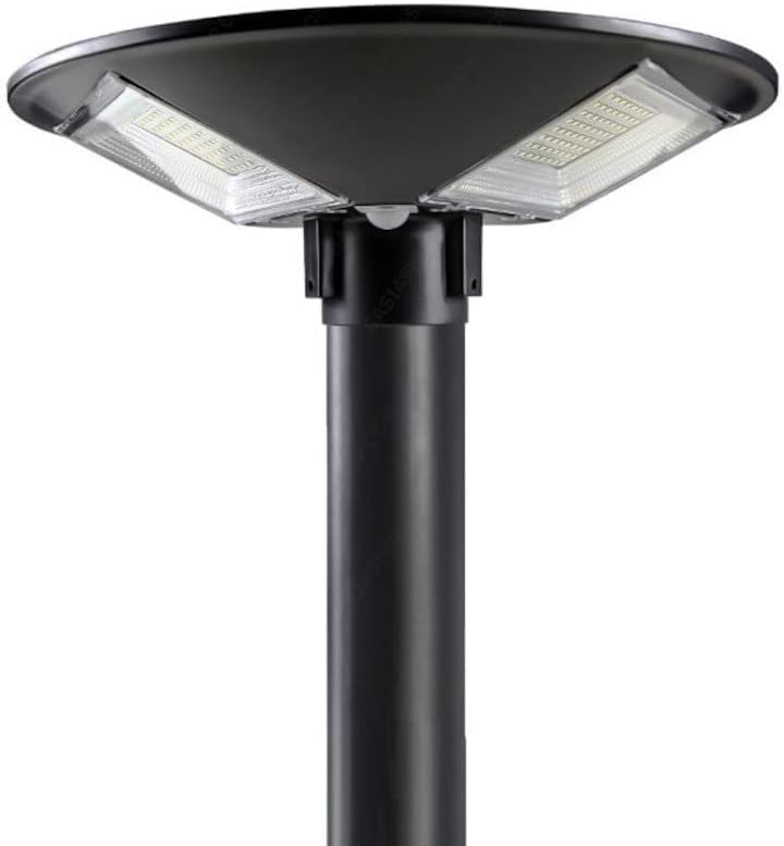 openspaceshop Lampione A Led Solare Rotondo Da 200 Watt Luce Fredda Con Pannello e Telecomando