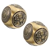 Dearmamy 2 Piezas Bolas Chinas De Mano De LatóN Con Relieve Hexagonal Pelotas Fitness Para Ejercicio Y RelajacióN En Casa Mejora CirculacióN Y Flexibilidad De Manos