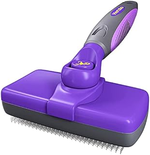 Hertzko Self-Cleaning Slicker Brush for Dogs, Cats - The Ultimate Dog Brush for Shedding Hair, Fur - Comb for Grooming Long Haired & Short Haired Dogs, Cats, Rabbits & More, Deshedding Tool, Cat Brush