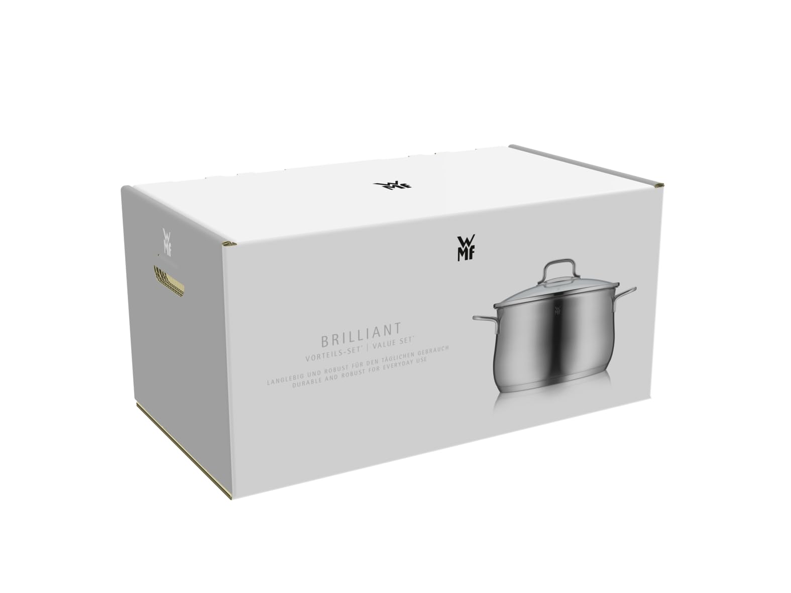 WMF Diadem Plus Topfset Induktion 4-teilig, Kochtopf Set mit Glasdeckel, Cromargan Edelstahl poliert, Induktions Töpfe Set unbeschichtet