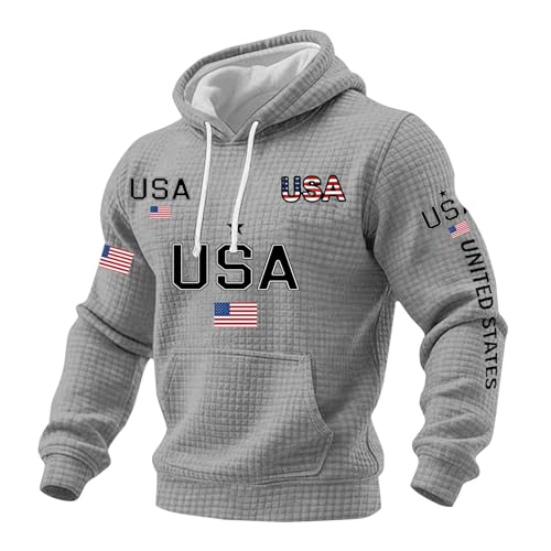 Sudadera sin mangas hombre con capucha camiseta patriótica EE. UU. ropa gris grande XXXL
