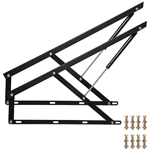 Homend Pair of FT Pneumatic Storage Bed Lift Mechanism Heavy Duty Gas Spring Bed Storage Lift Kit for Box Bed Sofa Storage Space Saving DIY Project Lifter Lift Up Hardware (35"(0.9M)) Cover