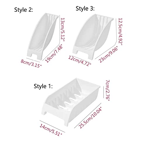 Typutomi 3Pcs Dinner Plate Holder, Plastic Kitchen Cabinet Organizer For Dishes Vertical Dishes Storage Rack For Kitchen Countertop(White) #TOP2
