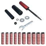 Lastdaytime Gummi Schleiftrommel für Bohrmaschine Set mit 2 Größen Trommelhülsen und 10 Schleifpapier für Holz Metall Glas Stein Polieren Schleifen