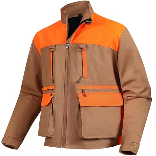 NEW VIEW Upland Hunting Jacket 3.0 for Men Blaze Orange Hunting Jacket with Game Pouch Pheasant for Bird Quail- XXL