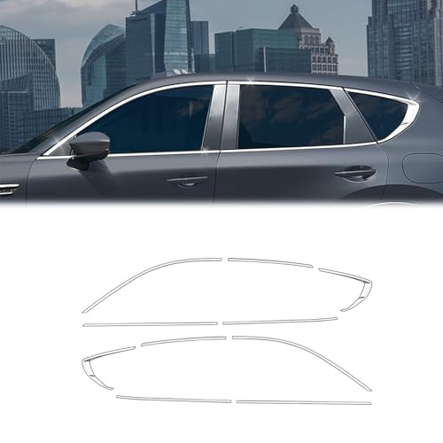 Hyorabyn マツダ 新型 CX-60 KH系専用ウィンドウトリム ルーフ パーツ 傷付き防止 ステンレス製 カスタム アクセサリー ドレスアップ 車用品 10枚