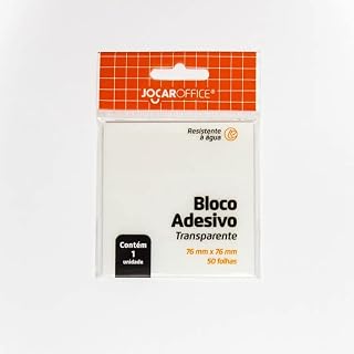 Bloco adesivo transparente jocar office - 50 folhas