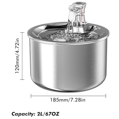 Fuente para gatos automática 2L acero inoxidable miniatura 2