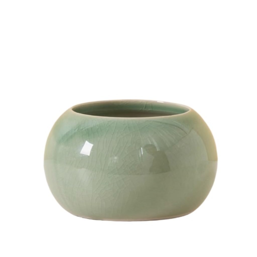 GELASIGE Flower Pots Succulent Flower Pot Ceramic Desktop Green Plant Pot Office Decoration Flower Pot Outdoor Flower Pots
