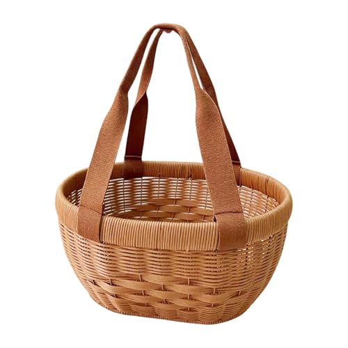 Panier à en imitation osier Qianly avec ouverture sur le dessus pour fruits et fleurs
