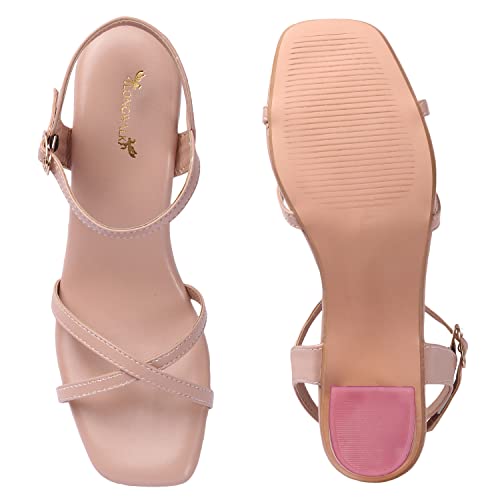 Image of Longwalk Women's Cross Strap Sandal, Transparent Heel Sandal for Girl's