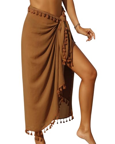 Image of Eicolorte Sarong Cover Up Womens Beach Cover Up Bikini Bathing Suit Swimsuit Swimwear Coverup Sarong Pareo Wraps for Women