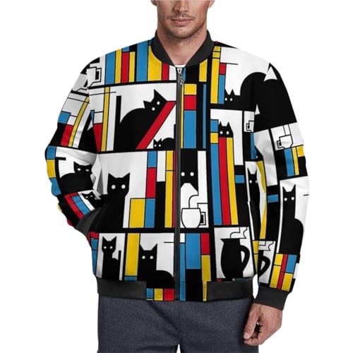 Coupe-vent à capuche Mondrian homme : manteau d'hiver lâche et isolant