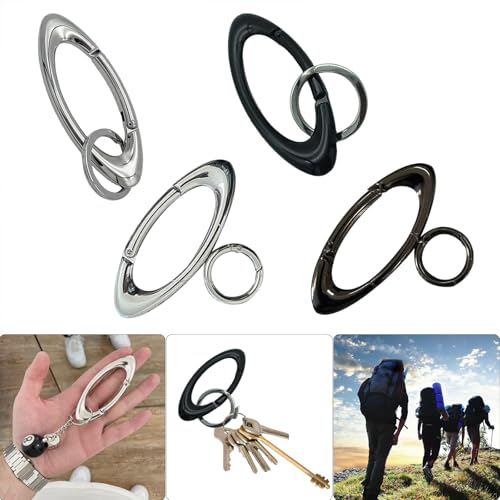 Laikoutd Trendy Oval Shaped Carabiner Key Holders 2 Pieces Set Portable and for Backpack Decoration Daily Use - Image 3
