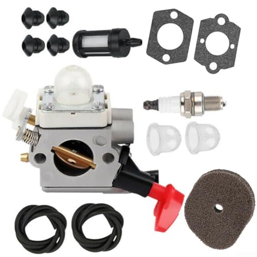 Jonikuper Kit de repuesto de carburador para desbrozadora FS56RC FS70C FS70R FS70RC con filtro de aire, filtro de combustible, junta de línea, bombilla compatible con 4144 120 0608