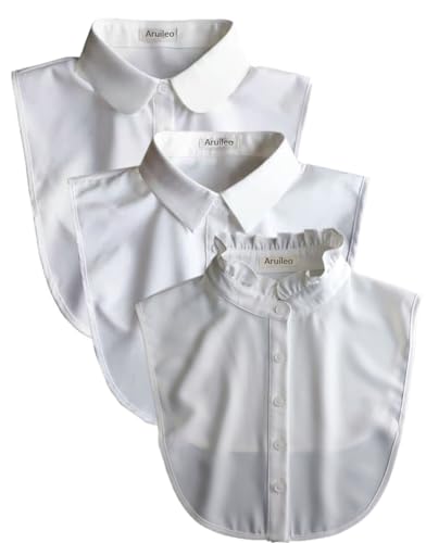 3 Packs Chiffon Fake Collar Detachable Dickey Collar Blouse Half Shirts Classic Faux False Collar for Women