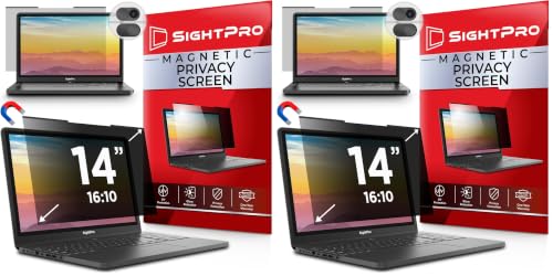 Image of Magnetic Laptop Privacy Screen 14 Inch 16:10 - Patented Removable Laptop Privacy Filter Shield and Protector (Pack of 2)