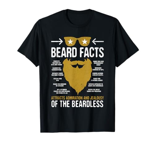 Bearded Man Vintage Style Funny Beard Facts Gift T-Shirt